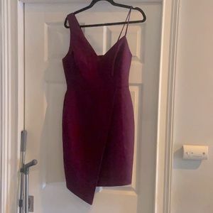 Cute purple asymmetric mini dress